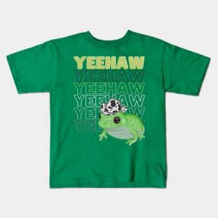 Yeehaw Green Frog Kids T-Shirt